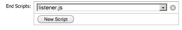 End Scripts with listener.js selected
